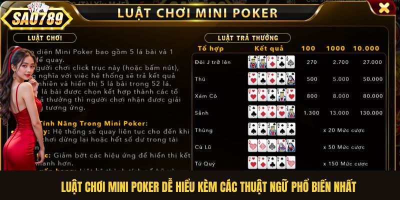 Luật chơi Mini Poker dễ hiểu kèm các thuật ngữ phổ biến nhất